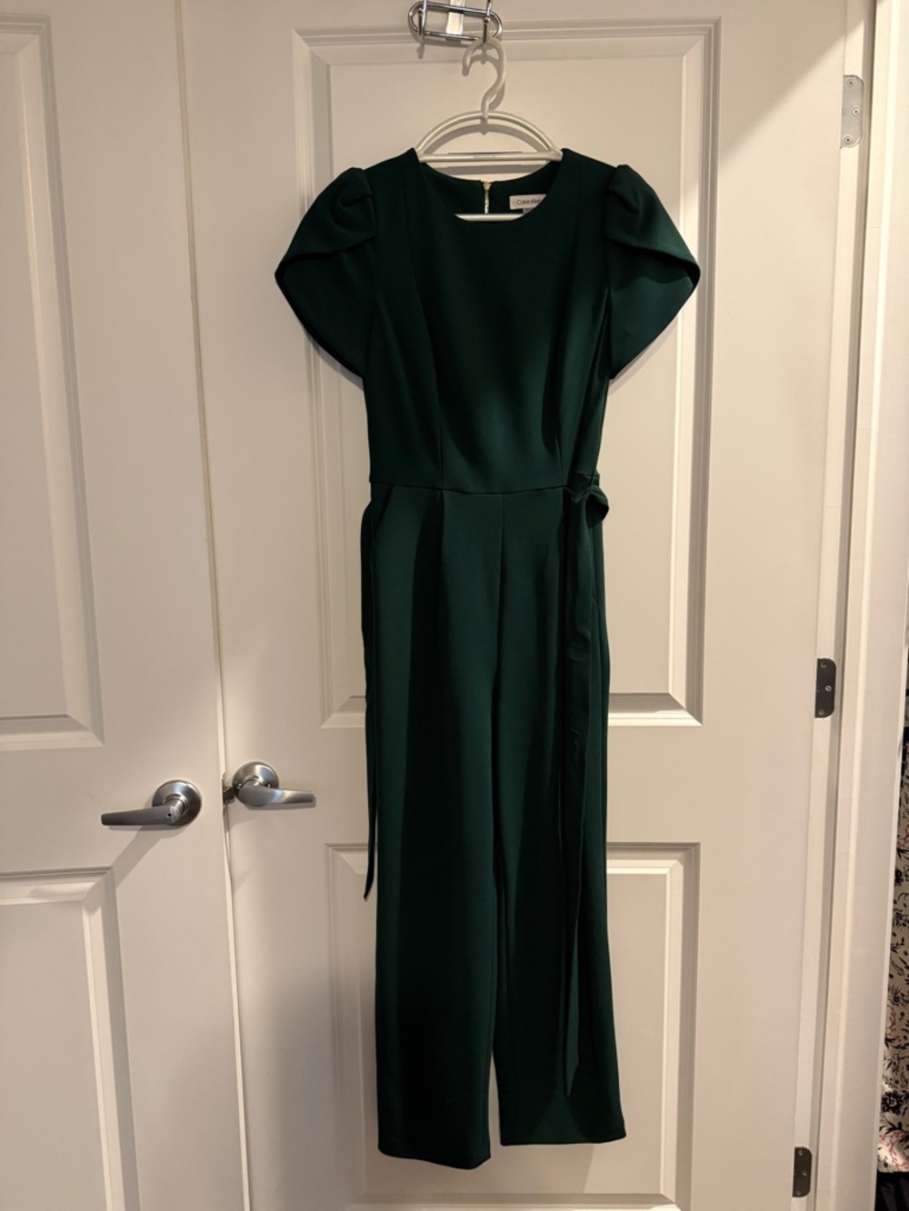 Calvin Klein Dark Green Long Sleeve Jumpsuit